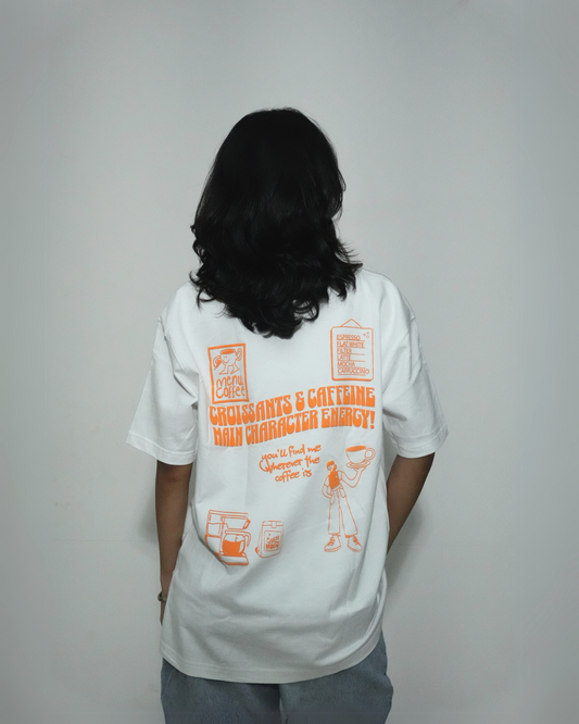 Orange puff printed T-Shirt